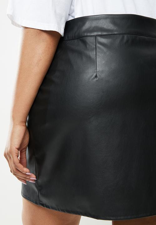 Blake - Front zip through mini skirt - black