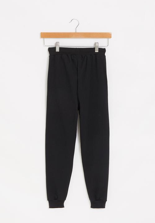 Superbalist - Graphic fleece jogger - black