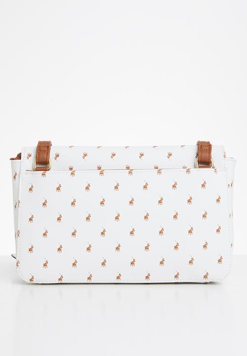 POLO - Minimalist iconic flap over sling bag - white