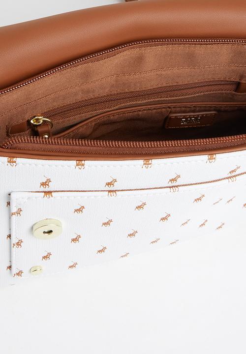 POLO - Minimalist iconic flap over sling bag - white