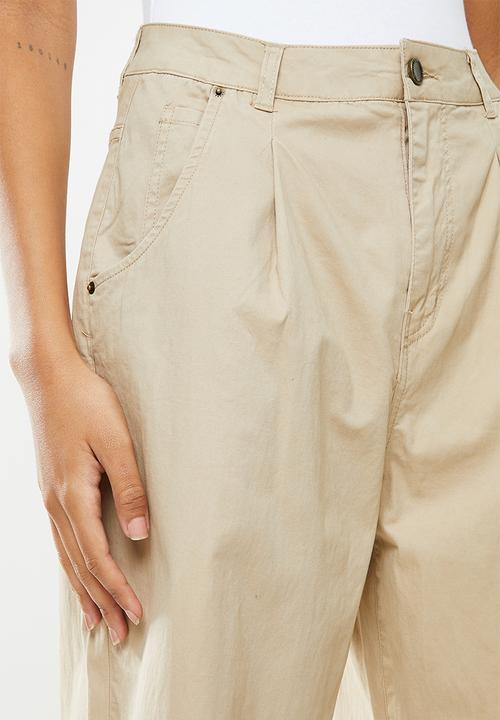 Vero Moda - Rosanna high rise barrel pleat - light brown