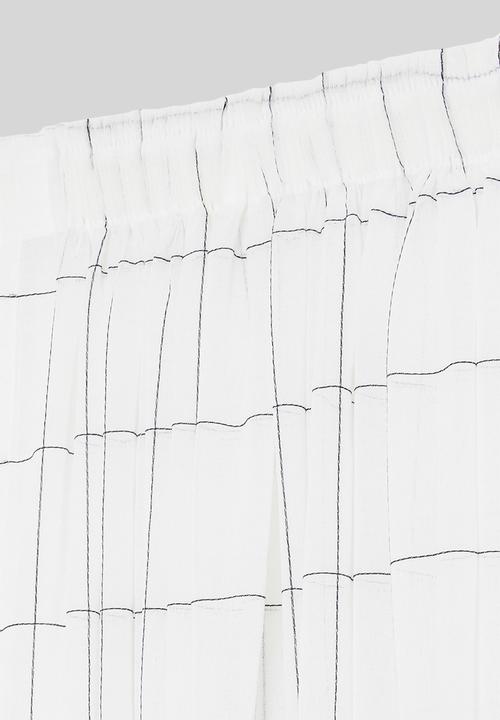 Sixth Floor - Squares taped unlined curtain - white & black