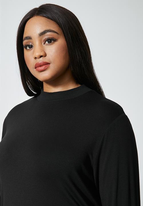Superbalist - Longline spilt hem tunic - black