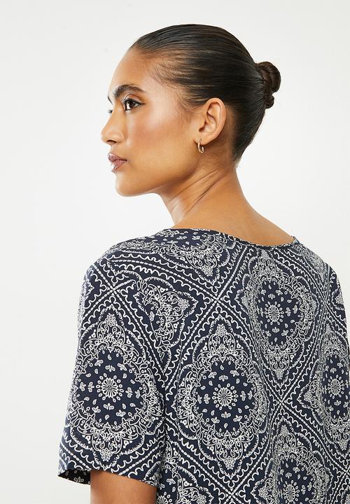 Jacqueline de Yong - Starr life short sleeve top - navy