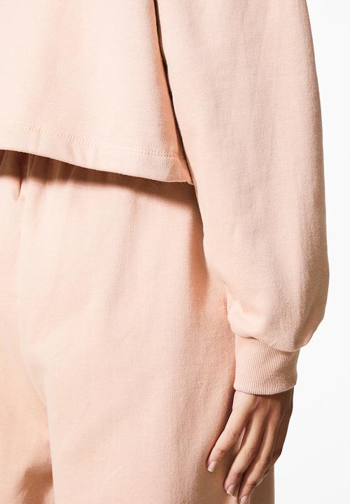 Superbalist - Crop funnel neck sweat - dusty pink