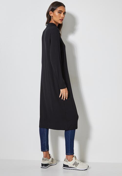 Superbalist - Longline split hem tunic - black