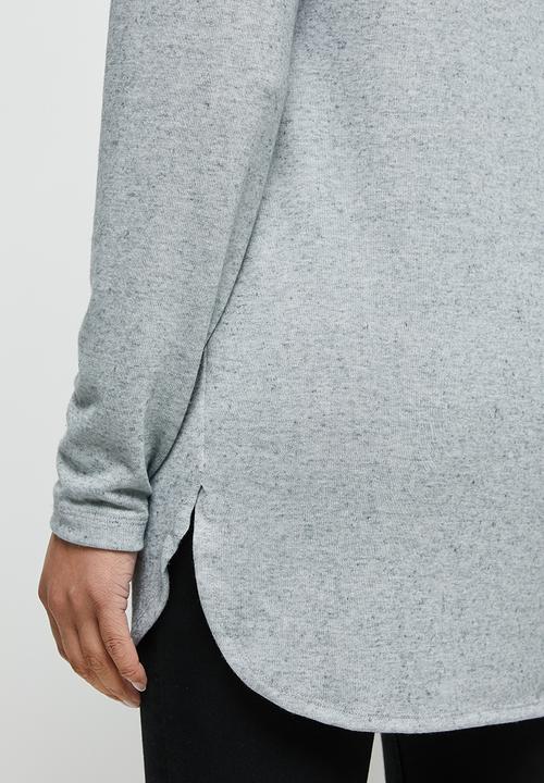 edit - Longline linen texture tee - grey 