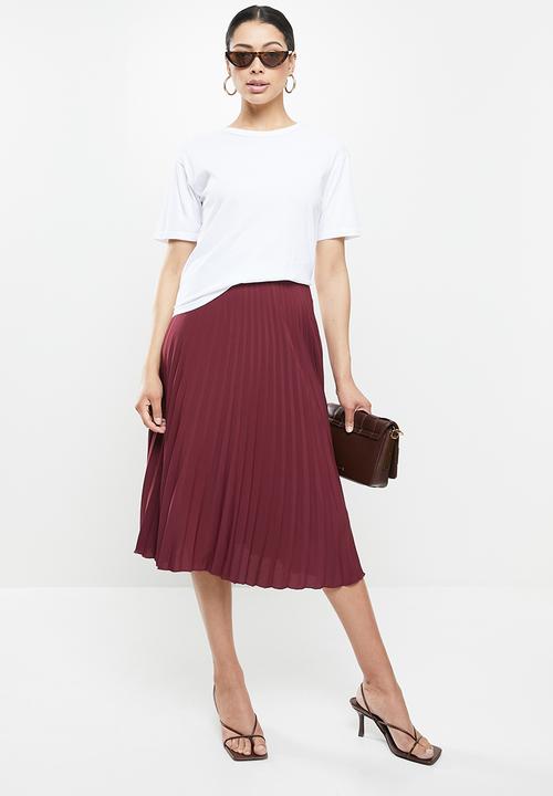 Glamorous - Pleated skirt - burgundy