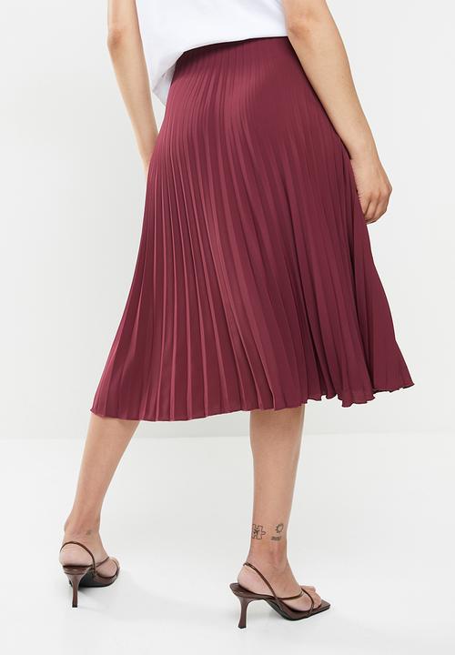 Glamorous - Pleated skirt - burgundy