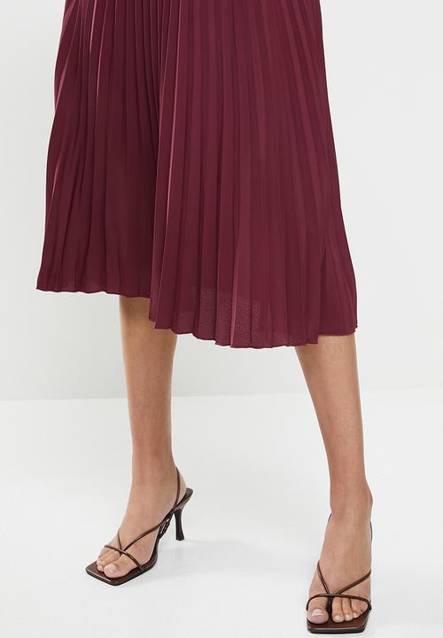 Glamorous - Pleated skirt - burgundy