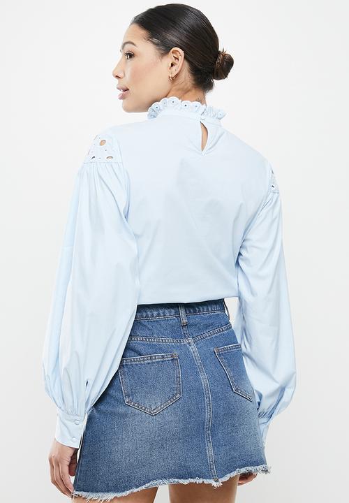Glamorous - Aplique blouse - blue