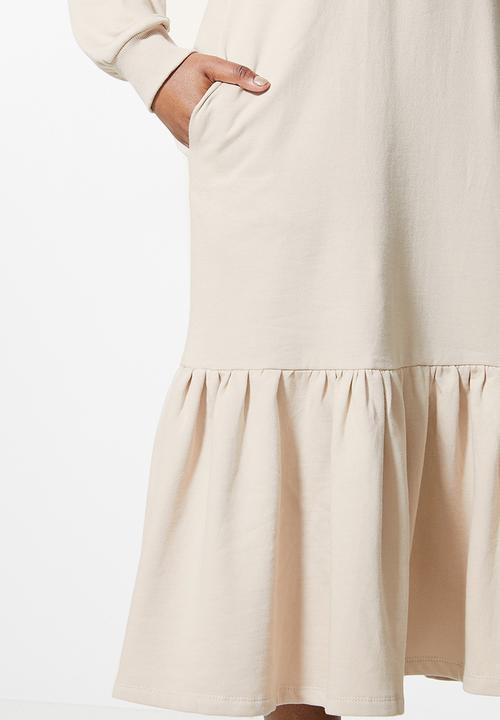 Superbalist - Cosy dropped waist dress with tier  - stone