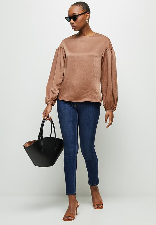 MILLA - Dropped shoulder blouse - brown