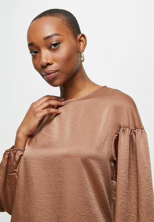 MILLA - Dropped shoulder blouse - brown
