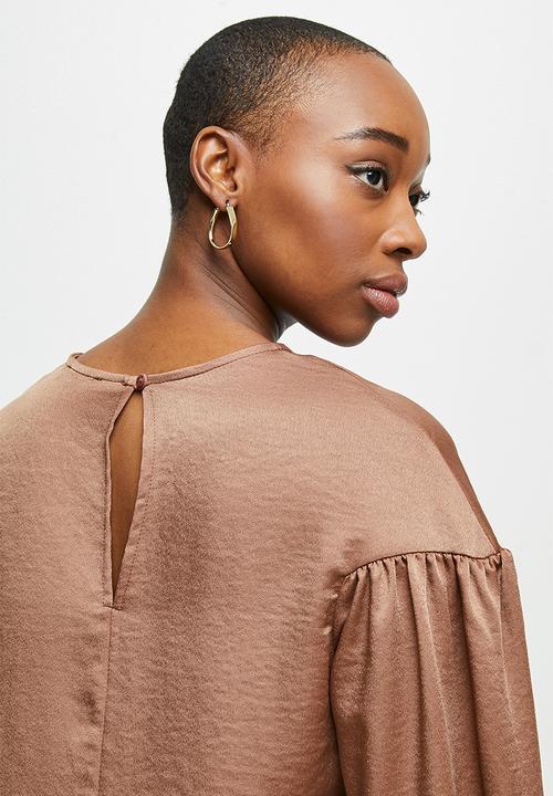 MILLA - Dropped shoulder blouse - brown