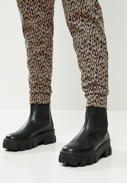 Me&B - Animal elasticated jacquard pant - taupe 