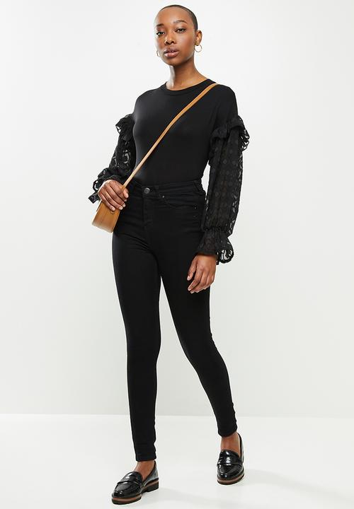 Me&B - Combo tee with textured - black