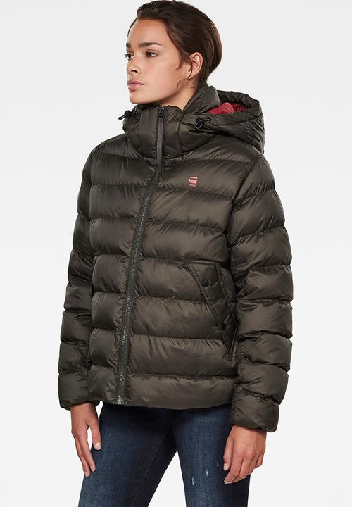 G-STAR - Whistler hooded puffer - asfalt