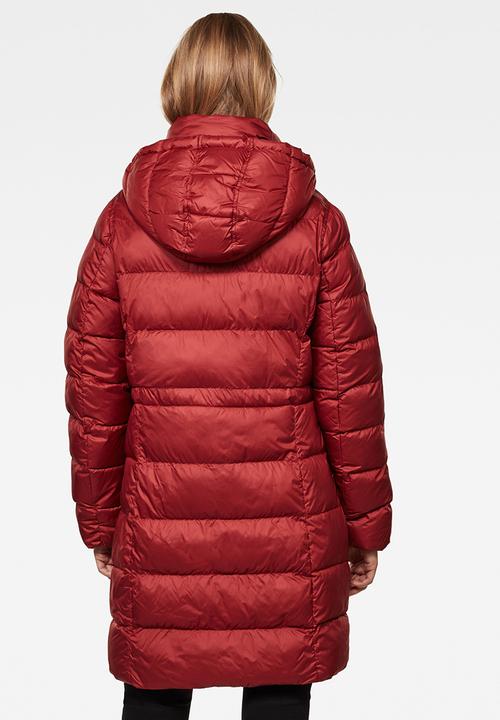 G-STAR - Whistler hooded slim long coat - dry red
