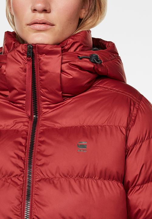 G-STAR - Whistler hooded slim long coat - dry red