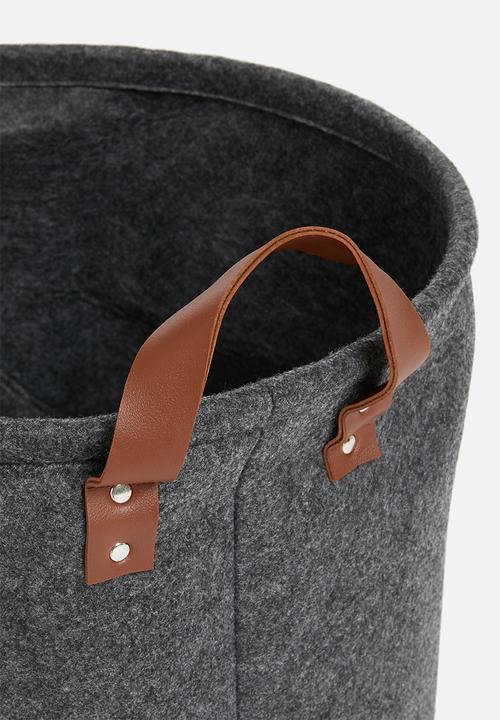 Bathroom Solutions - Felt round basket - charcoal
