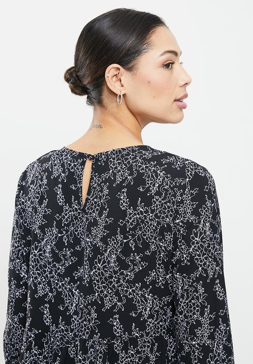Glamorous - Tiered midi dress - black 