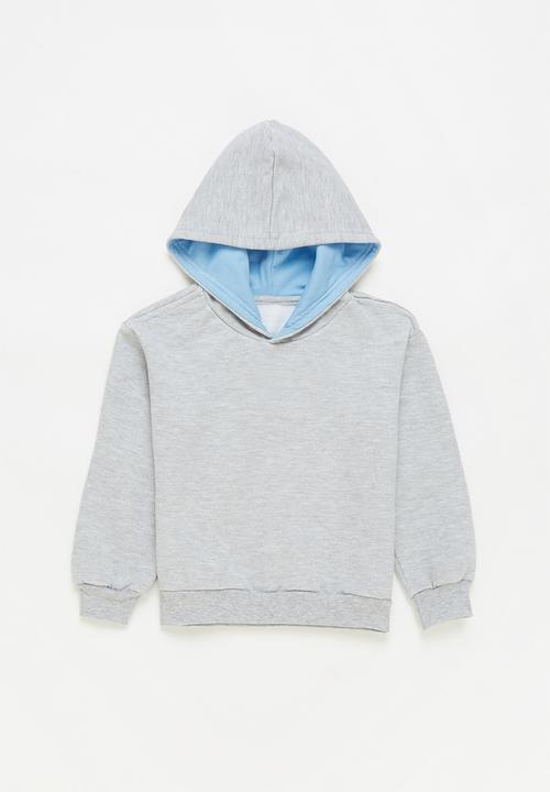 Pop Candy - Younger boys 2 pack graphic hoodies - grey & blue 