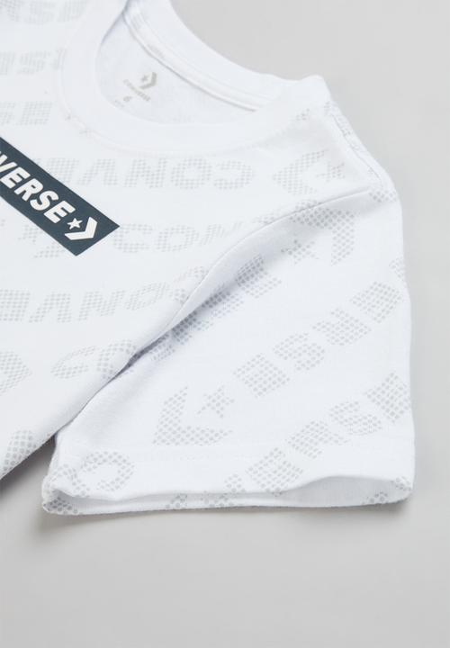 Converse - Cnvb tonal wordmark all over print tee - white