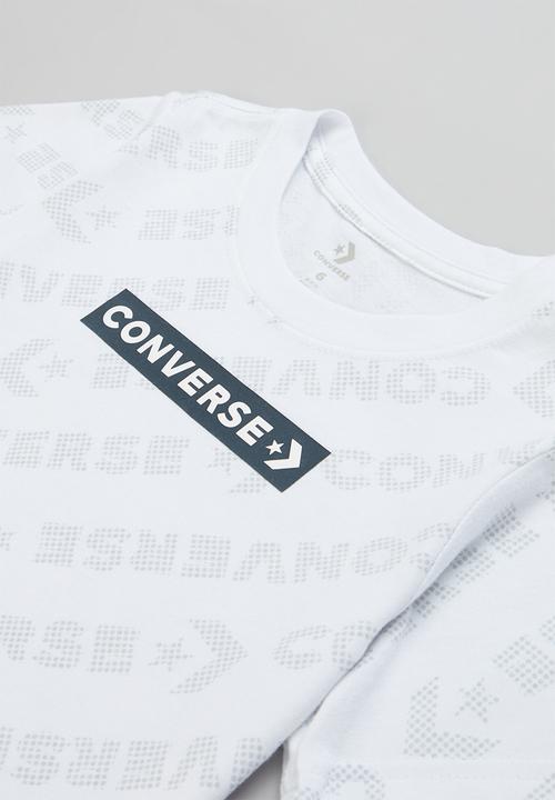 Converse - Cnvb tonal wordmark all over print tee - white