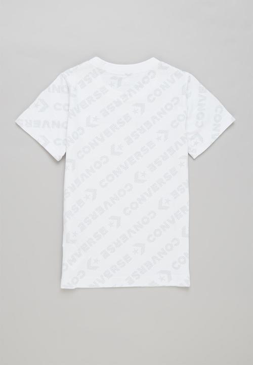Converse - Cnvb tonal wordmark all over print tee - white