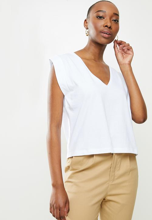 MANGO - Blouse mani - white