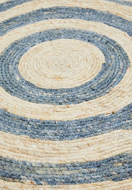 H&S - Round corn leaf rug - blue