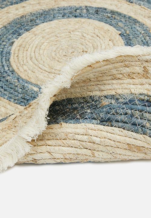 H&S - Round corn leaf rug - blue
