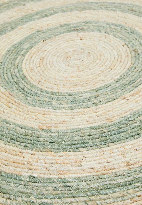 H&S - Round corn leaf rug - green
