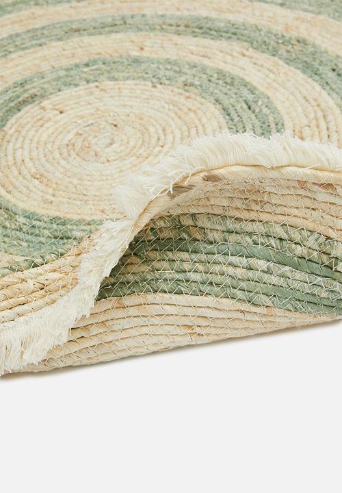 H&S - Round corn leaf rug - green