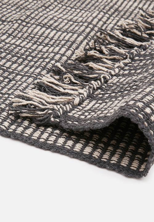 Bathroom Solutions - Cotton bath mat with fringes - grey