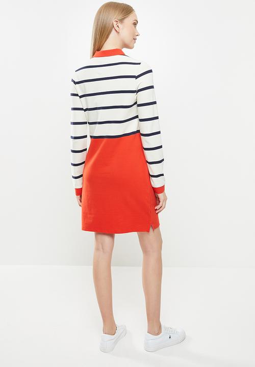 POLO - Stripe long sleeve golfer dress - multi 