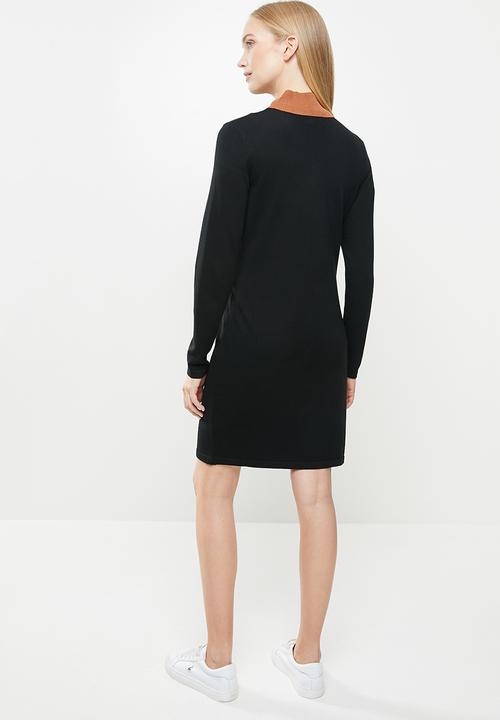 POLO - Eliana chevron dress - black