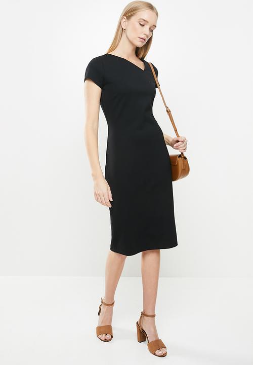 POLO - Natasha short sleeve business dress -black