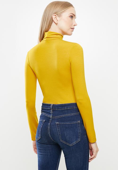 POLO - Brixton long sleeve second skin polo tee - mustard
