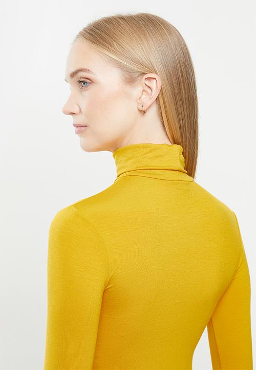 POLO - Brixton long sleeve second skin polo tee - mustard