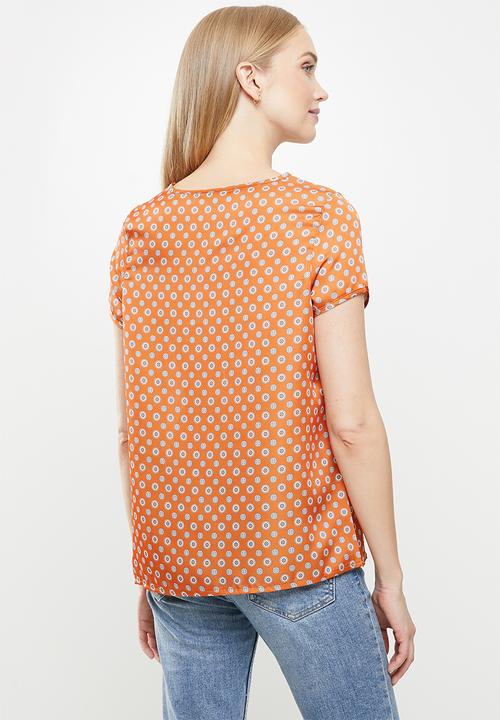 POLO - Camilla short sleeve printed shell blouse - multi