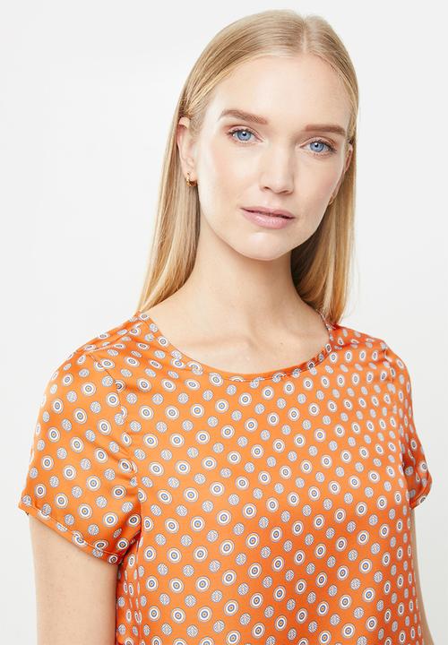 POLO - Camilla short sleeve printed shell blouse - multi