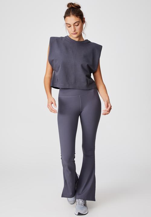 Cotton On - Padded shoulder fleece tank - pewter grey