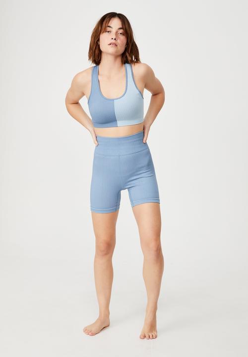 Cotton On - Seamless rib racer crop - copen blue