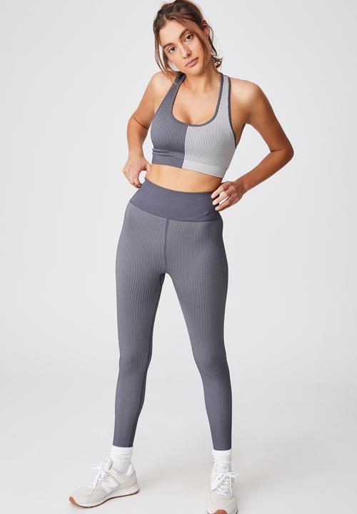 Cotton On - Seamless rib racer crop - pewter grey