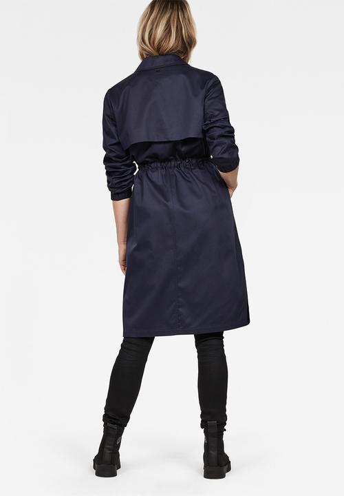 G-STAR - Deline long loose  trench - sartho blue