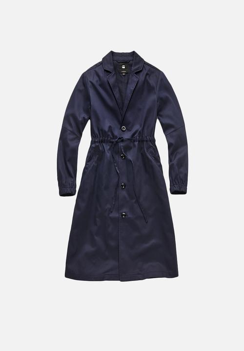G-STAR - Deline long loose  trench - sartho blue
