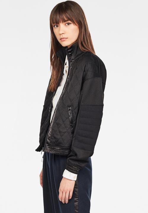 G-STAR - Beetle quilt zip long sleeve sweat jacket - black