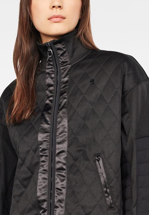 G-STAR - Beetle quilt zip long sleeve sweat jacket - black